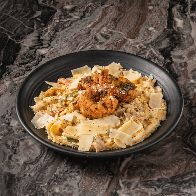 Chicken & Shrimp Fettuccine Alfredo.